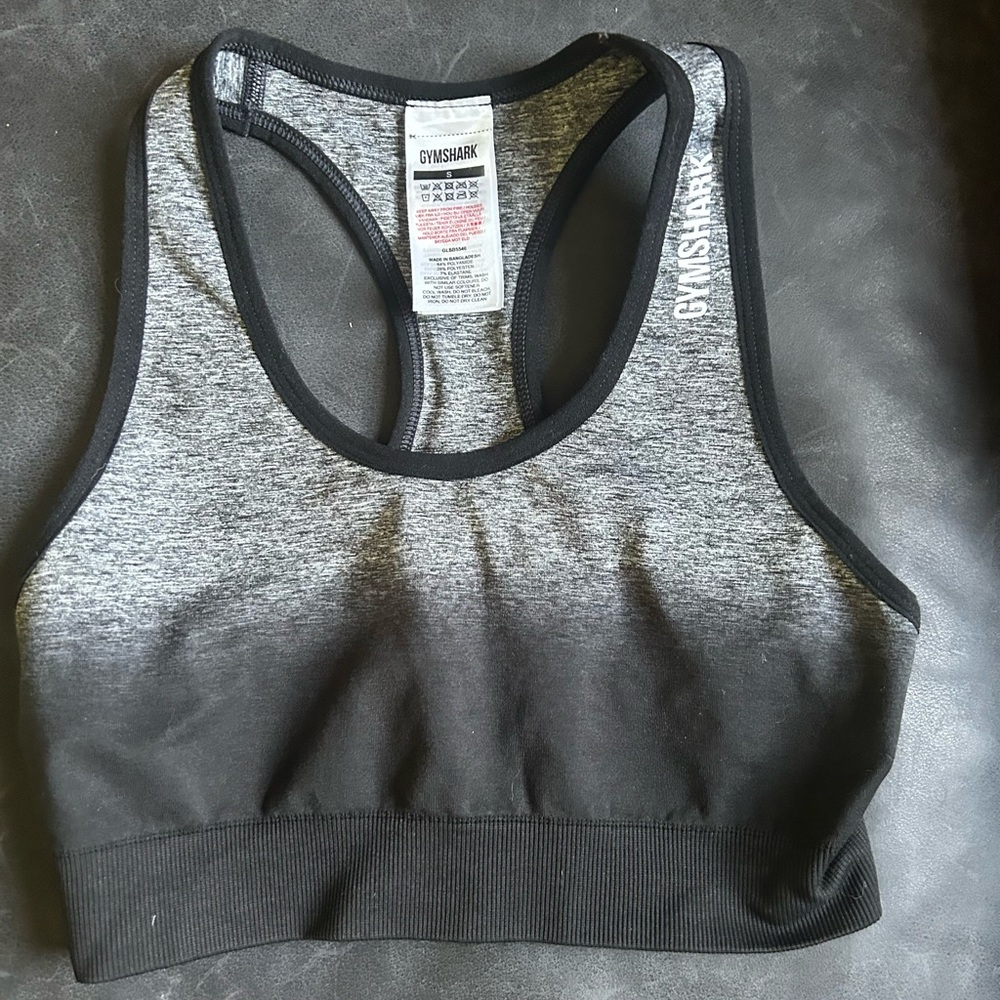 Gymshark Charcoal and Black Racerback Bra